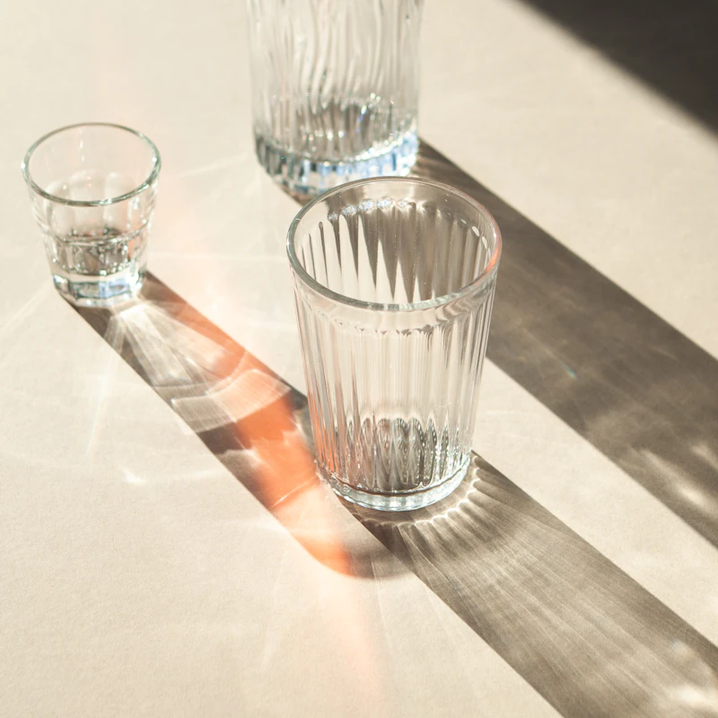 Ribbed Glass Tumbler Set of 6 β Home & Kitchen at Mega Sale